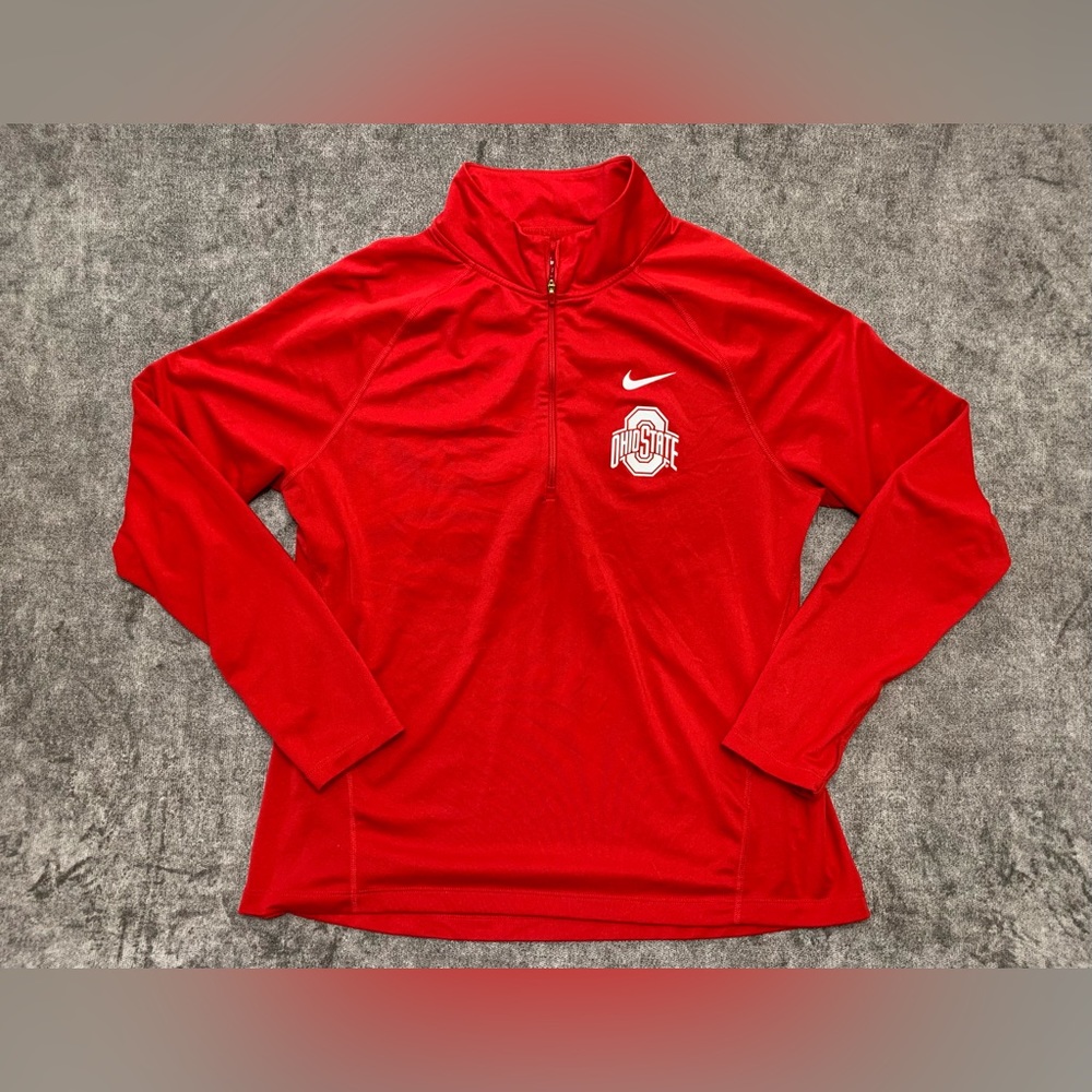 OSU Buckeyes Ohio State Nike 1/4 Zip Running Training Thumb holes  Women’s XL